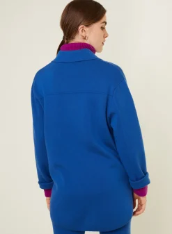 Montagut Vestes Et Cardigans-Veste boutonnée avec poches en laine mérinos - Giselle 05-Bleu marine