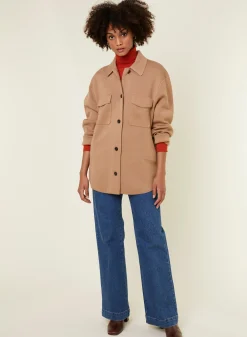 Montagut Vestes Et Cardigans-Veste boutonnée avec poches en laine mérinos - Giselle 05-Bleu marine