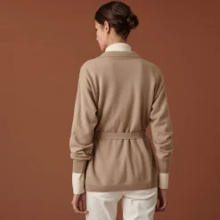 Montagut Vestes Et Cardigans-Veste boutonnée en cachemire col polo - Clemence 51-Bordeaux