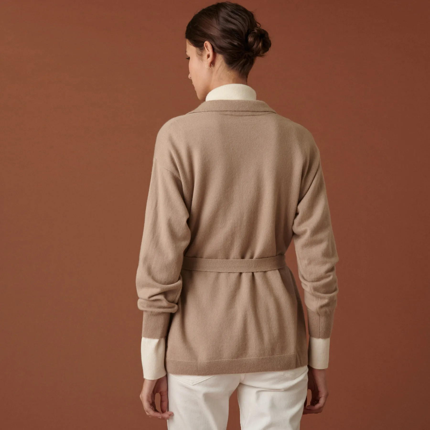 Montagut Vestes Et Cardigans-Veste boutonnée en cachemire col polo - Clemence 51-Bordeaux