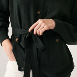 Montagut Vestes Et Cardigans-Veste boutonnée en cachemire col polo - Clemence 51-Bordeaux