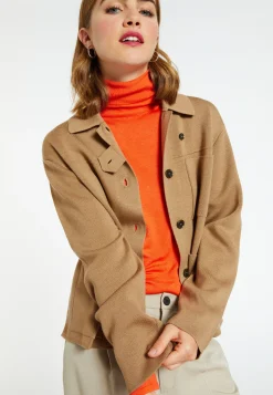 Montagut Vestes Et Cardigans-Veste boutonnée laine mérinos - Coline 88-Camel