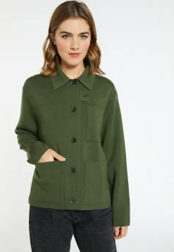 Montagut Vestes Et Cardigans-Veste boutonnée laine mérinos - Coline 83-Kaki