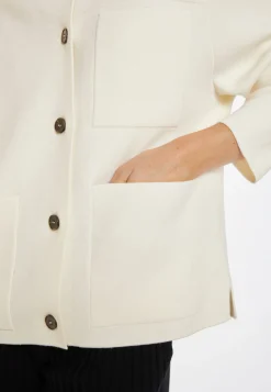 Montagut Vestes Et Cardigans-Veste boutonnée laine mérinos - Coline 82-Ecru