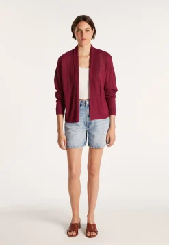 Montagut Vestes Et Cardigans-Veste courte en col châle - Maddy 51-Bordeaux