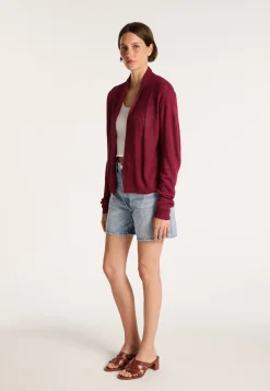 Montagut Vestes Et Cardigans-Veste courte en col châle - Maddy 51-Bordeaux