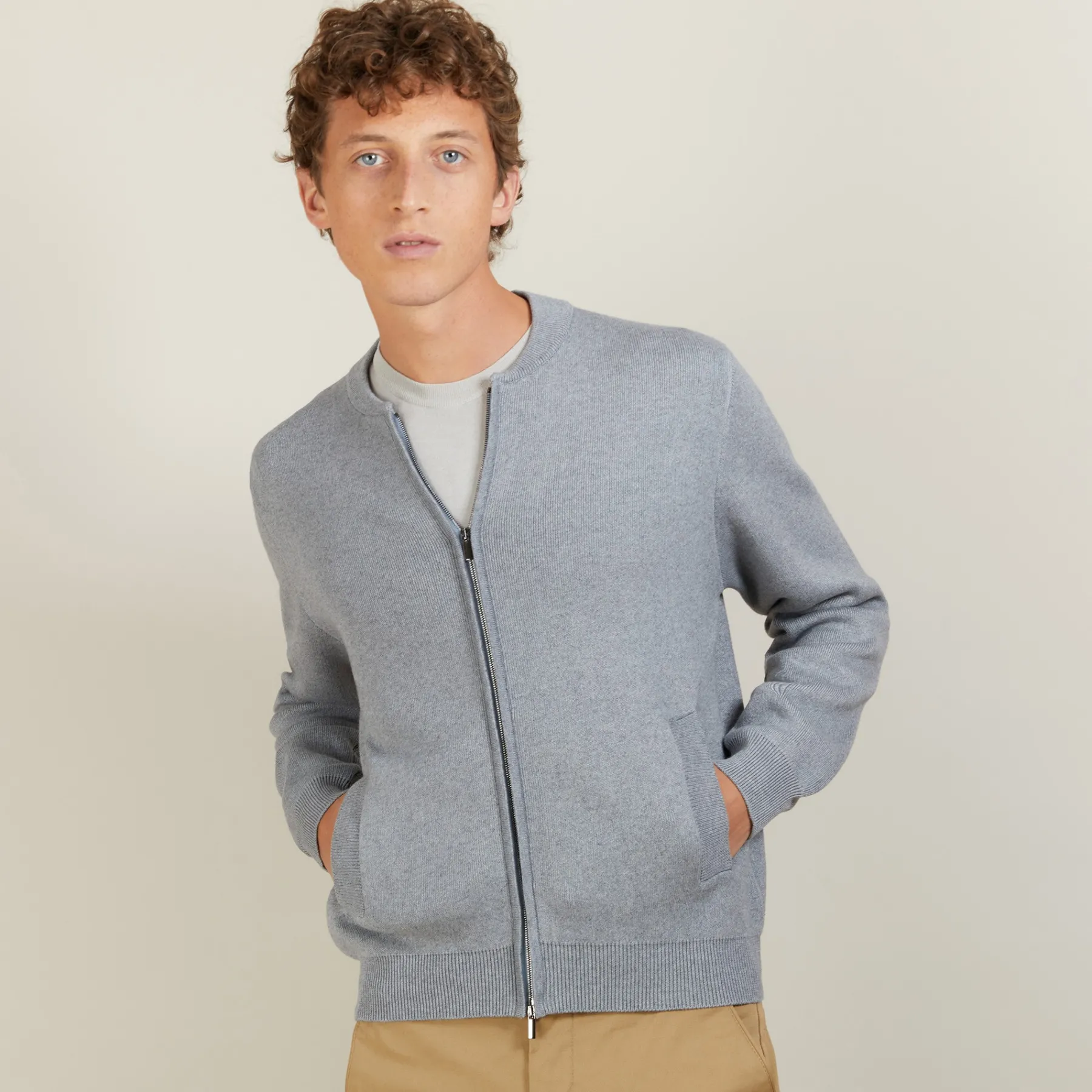 Montagut Vestes Et Cardigans-Veste en coton cachemire - Lisbon 09-Gris moyen