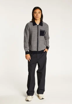 Montagut Vestes Et Cardigans-Veste en laine mérinos - Dinesh 05-Bleu marine