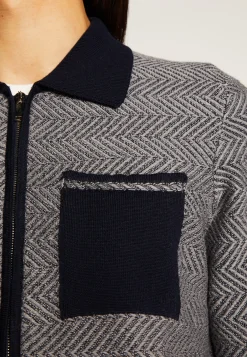 Montagut Vestes Et Cardigans-Veste en laine mérinos - Dinesh 05-Bleu marine