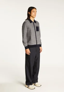 Montagut Vestes Et Cardigans-Veste en laine mérinos - Dinesh 05-Bleu marine