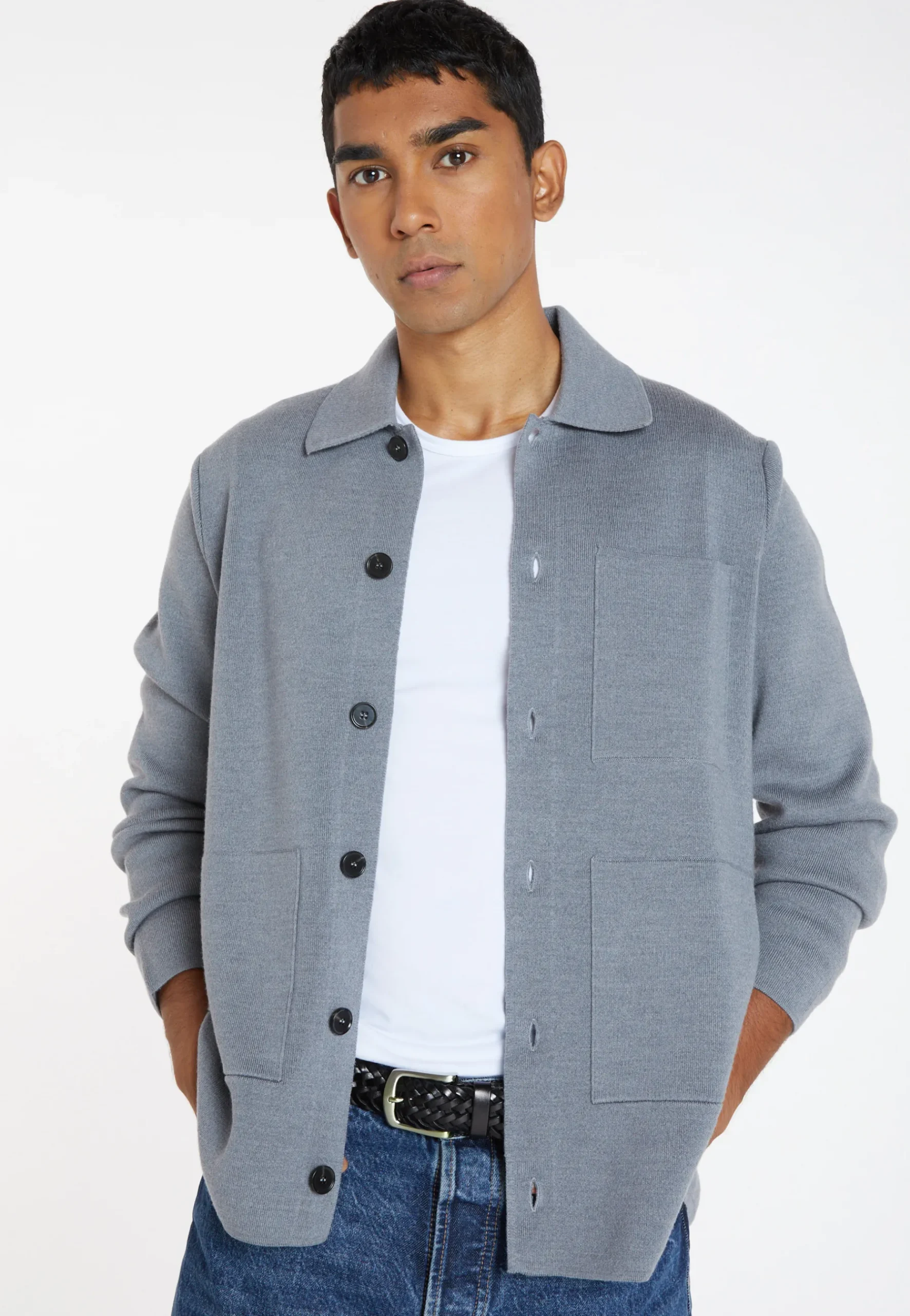 Montagut Vestes Et Cardigans-Veste en laine mérinos - Samuel 09-Gris moyen