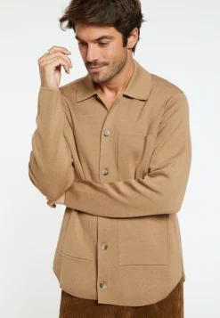 Montagut Vestes Et Cardigans-Veste en laine mérinos - Samuel 88-Camel