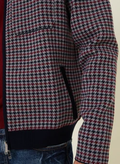 Montagut Vestes Et Cardigans-Veste motifs pied-de-poule laine mérinos - Fabien 05-Bleu marine