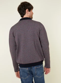 Montagut Vestes Et Cardigans-Veste motifs pied-de-poule laine mérinos - Fabien 05-Bleu marine