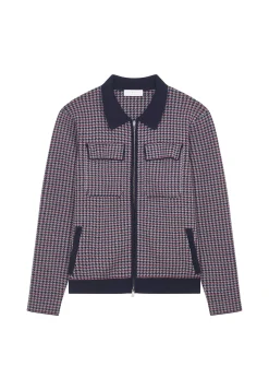 Montagut Vestes Et Cardigans-Veste motifs pied-de-poule laine mérinos - Fabien 05-Bleu marine