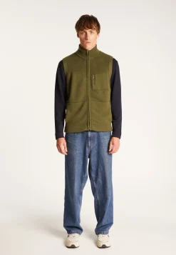 Montagut Vestes Et Cardigans-Veste sans manches en laine et cachemire - Thula 83-Kaki