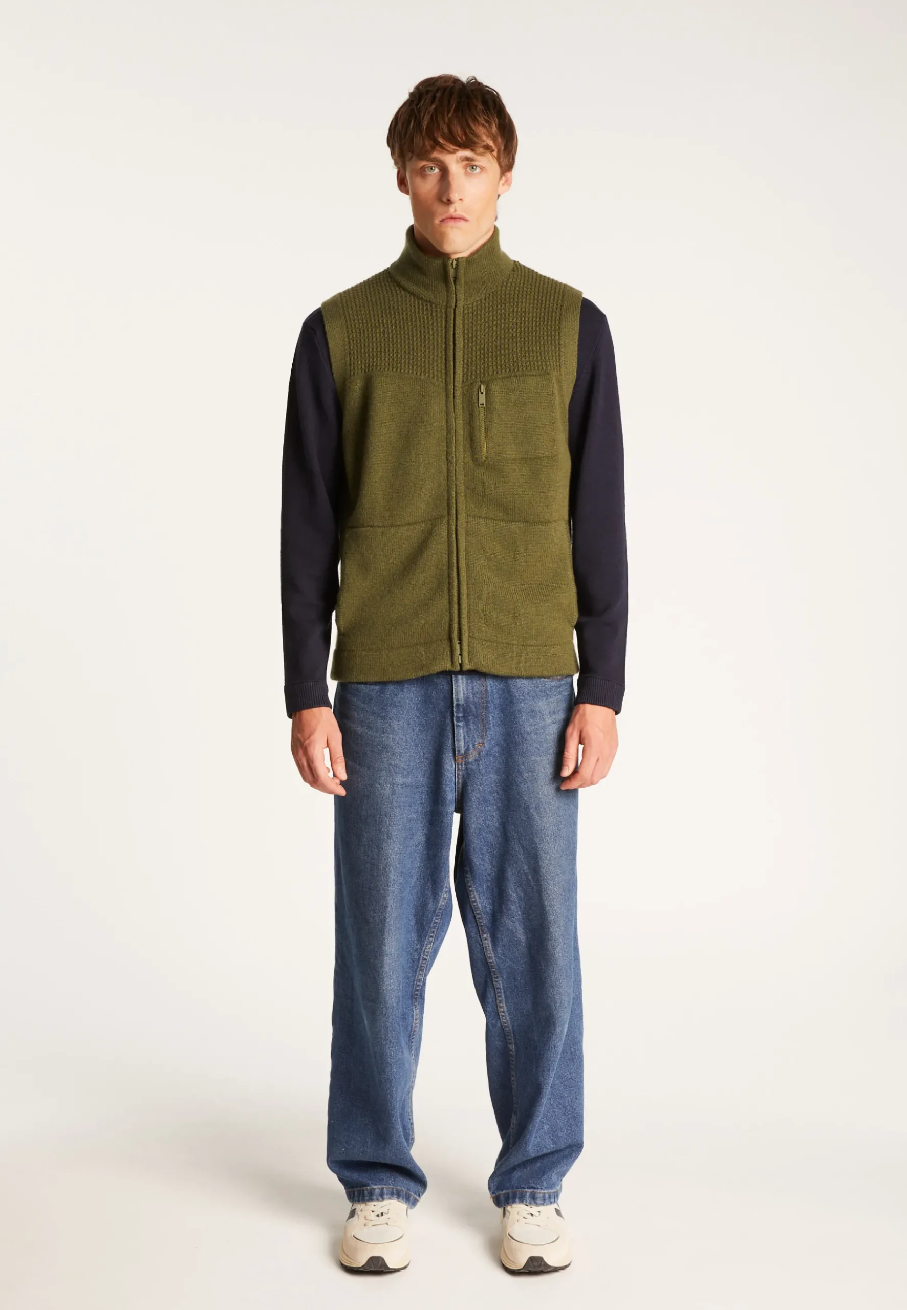 Montagut Vestes Et Cardigans-Veste sans manches en laine et cachemire - Thula 83-Kaki