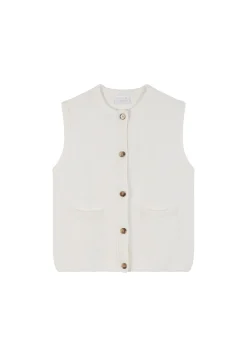 Montagut Vestes Et Cardigans-Veste sans manches en laine - Cassidy 82-Ecru