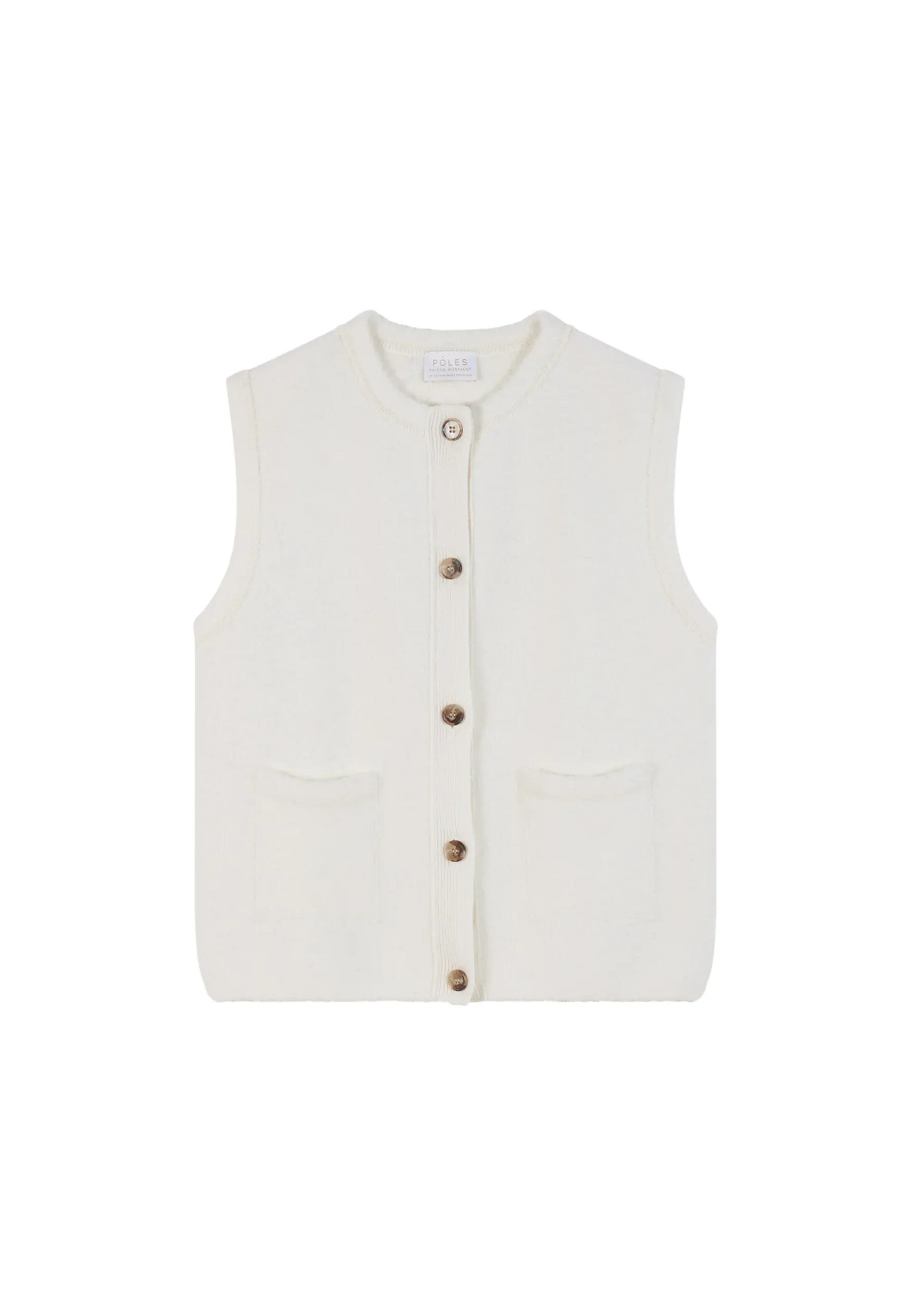 Montagut Vestes Et Cardigans-Veste sans manches en laine - Cassidy 82-Ecru