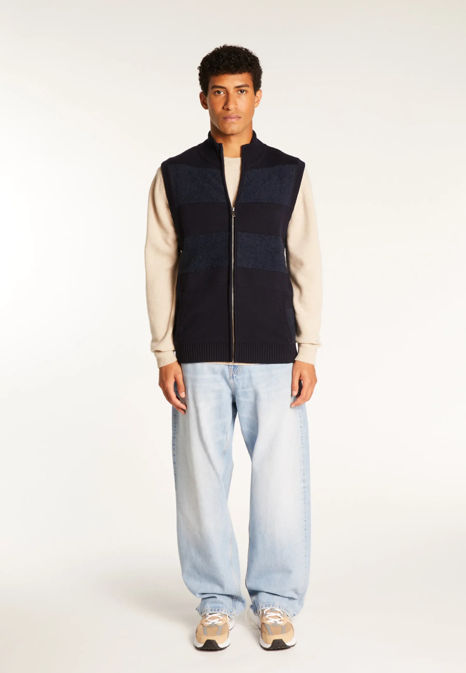 Montagut Vestes Et Cardigans-Veste sans manches en laine mérinos - Teddy 05-Bleu marine