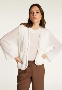 Montagut Vestes Et Cardigans-Veste sans manches en laine mérinos - Filipa 82-Ecru