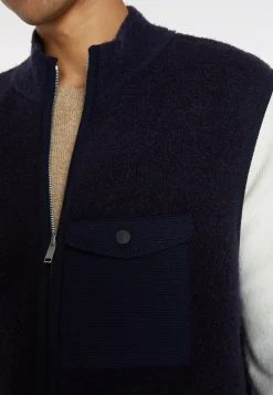 Montagut Vestes Et Cardigans-Veste sans manches en laine - Siegfried 05-Bleu marine