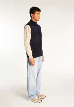 Montagut Vestes Et Cardigans-Veste sans manches en laine mérinos - Teddy 05-Bleu marine