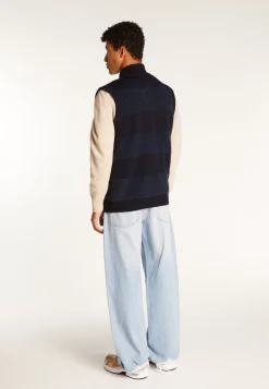 Montagut Vestes Et Cardigans-Veste sans manches en laine mérinos - Teddy 05-Bleu marine