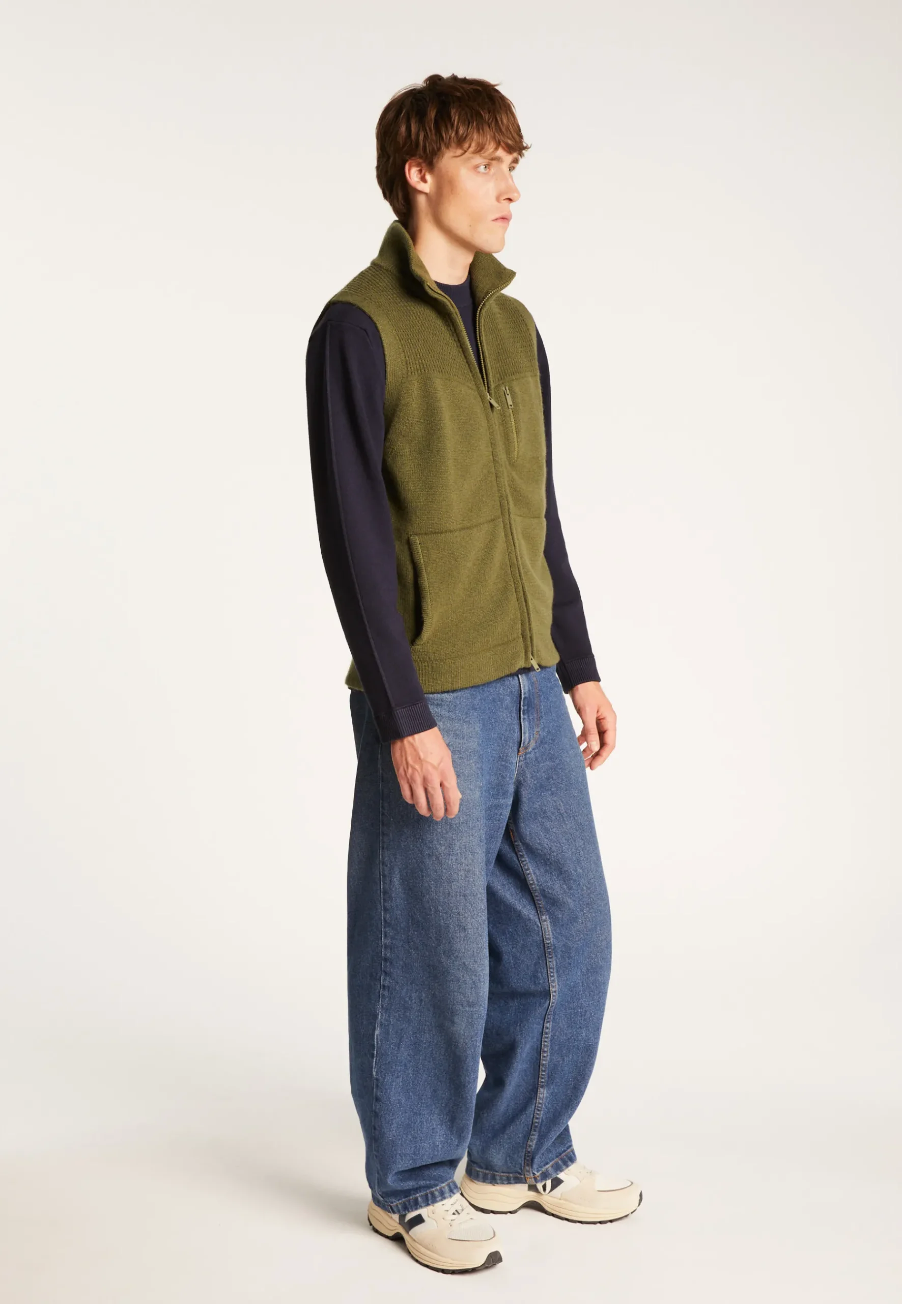 Montagut Vestes Et Cardigans-Veste sans manches en laine et cachemire - Thula 83-Kaki