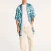 Montagut Vestes Et Cardigans-Veste unisexe en lin flammé - Gunay 49-Turquoise