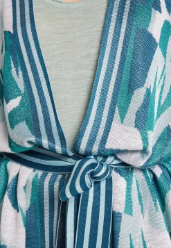 Montagut Vestes Et Cardigans-Veste unisexe en lin flammé - Gunay 49-Turquoise