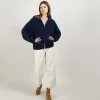 Montagut Les Incontournables | Vestes Et Cardigans-Veste zippée à capuche en cachemire - Gabien 05-Bleu marine