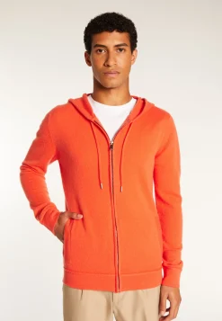 Montagut Vestes Et Cardigans-Veste zippée à capuche en cachemire - Emilien 15-Orange