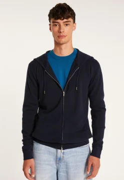 Montagut Vestes Et Cardigans-Veste zippée à capuche en cachemire - Emilien 05-Bleu marine
