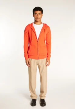 Montagut Vestes Et Cardigans-Veste zippée à capuche en cachemire - Emilien 15-Orange