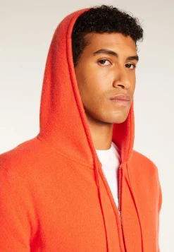 Montagut Vestes Et Cardigans-Veste zippée à capuche en cachemire - Emilien 15-Orange