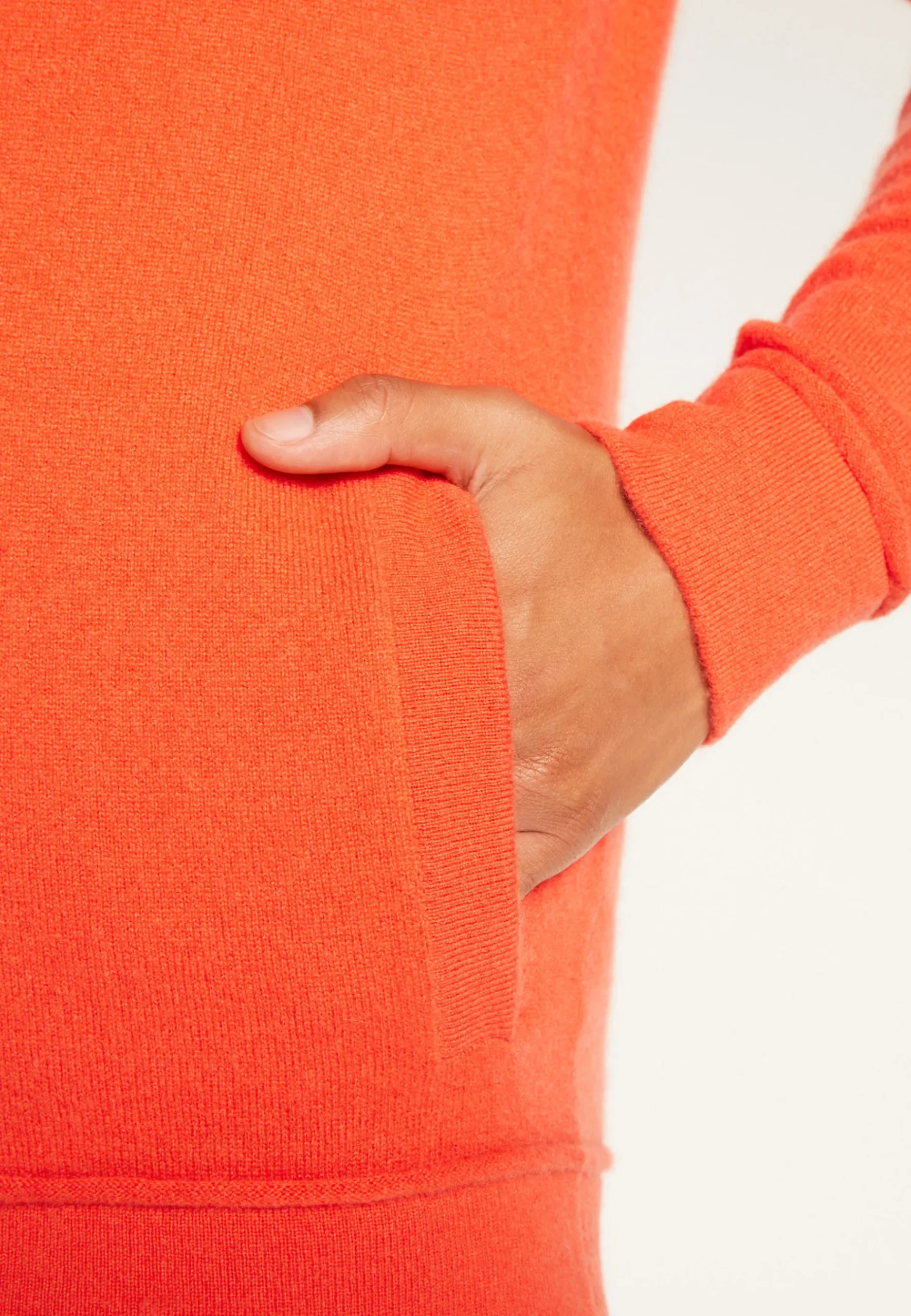 Montagut Vestes Et Cardigans-Veste zippée à capuche en cachemire - Emilien 15-Orange
