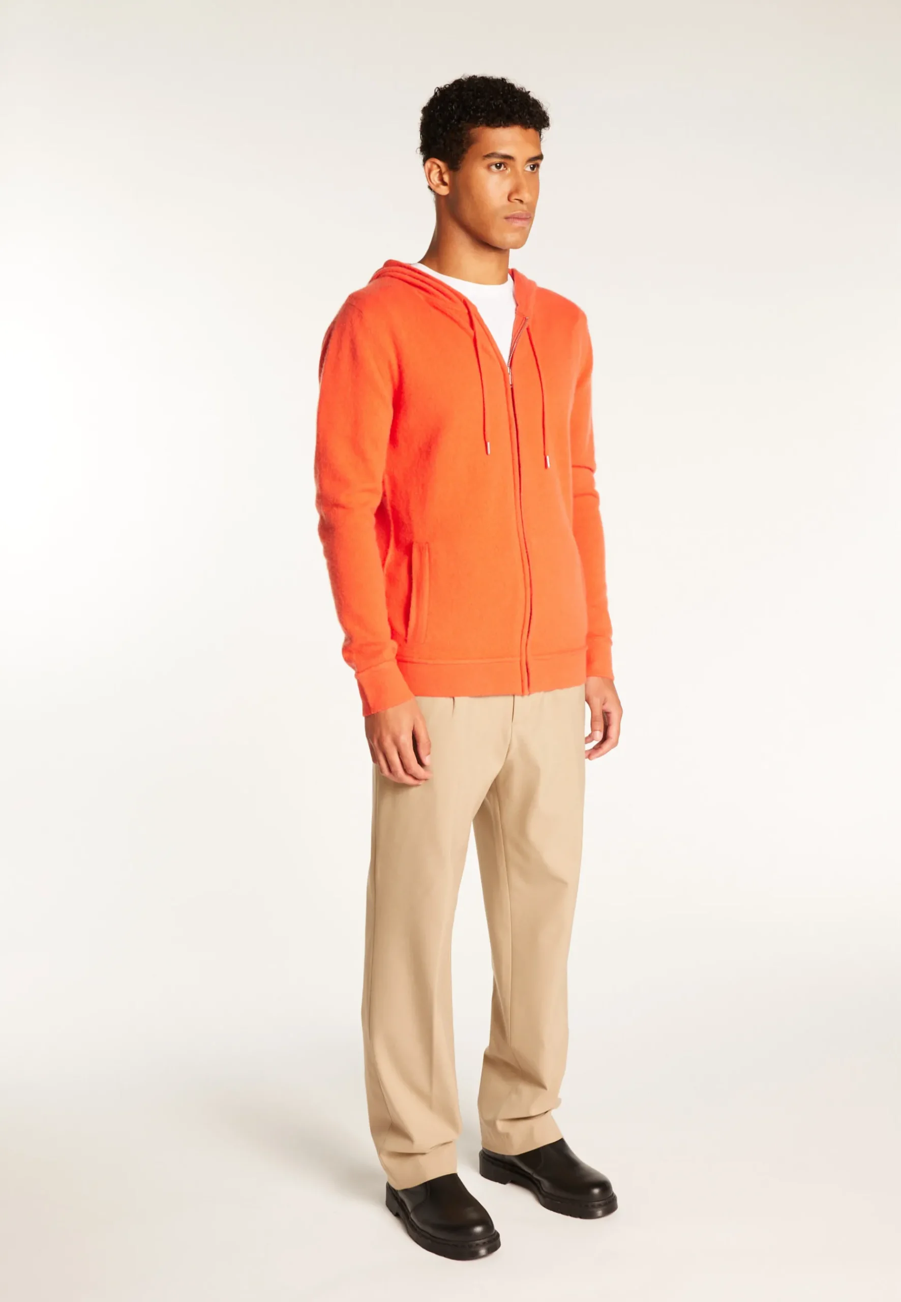 Montagut Vestes Et Cardigans-Veste zippée à capuche en cachemire - Emilien 15-Orange