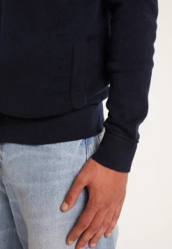 Montagut Vestes Et Cardigans-Veste zippée à capuche en cachemire - Emilien 05-Bleu marine