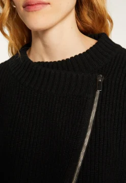Montagut Vestes Et Cardigans-Veste zippée col rond en laine et cachemire - Gwenn 01-Noir