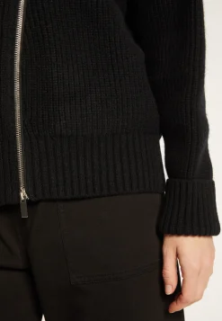 Montagut Vestes Et Cardigans-Veste zippée col rond en laine et cachemire - Gwenn 01-Noir