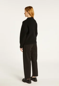 Montagut Vestes Et Cardigans-Veste zippée col rond en laine et cachemire - Gwenn 01-Noir