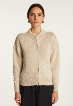 Montagut Vestes Et Cardigans-Veste zippée en coton et lin - Flora 82-Ecru