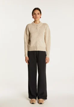 Montagut Vestes Et Cardigans-Veste zippée en coton et lin - Flora 82-Ecru