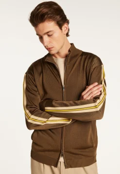 Montagut Vestes Et Cardigans-Veste zippée en fil lumière - Romuald 83-Kaki
