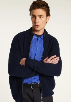 Montagut Vestes Et Cardigans-Veste zippée en laine - Madox 05-Bleu marine