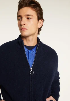Montagut Vestes Et Cardigans-Veste zippée en laine - Madox 05-Bleu marine
