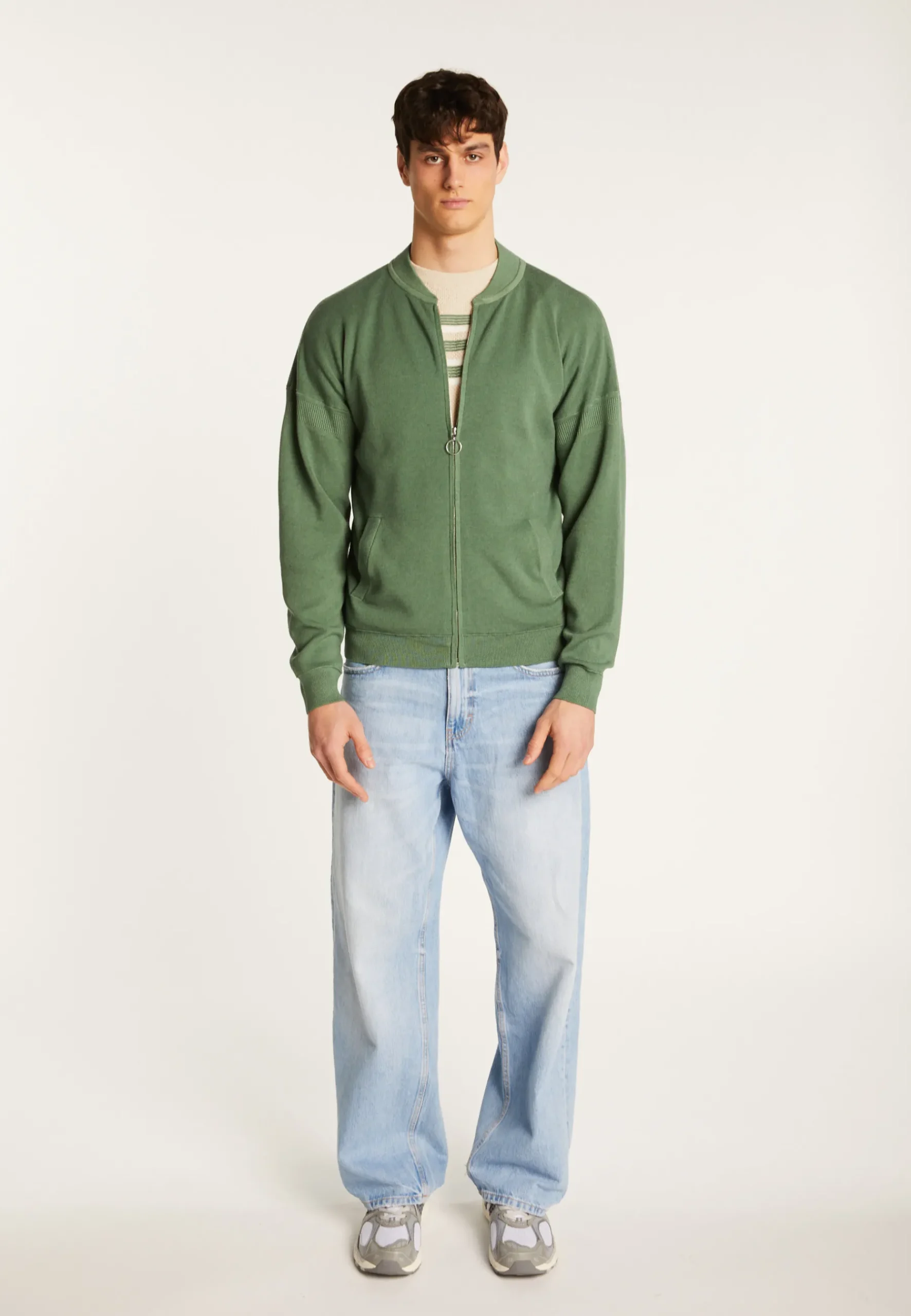 Montagut Vestes Et Cardigans-Veste zippée en laine mélangée - Madison 83-Kaki