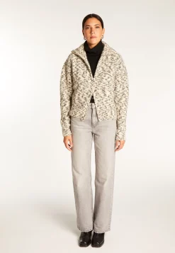Montagut Vestes Et Cardigans-Veste zippée en laine mohair - Valentine 82-Ecru