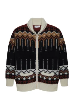 Montagut Vestes Et Cardigans-Veste zippée mi-longue à poches en mohair - Goia 01-Noir
